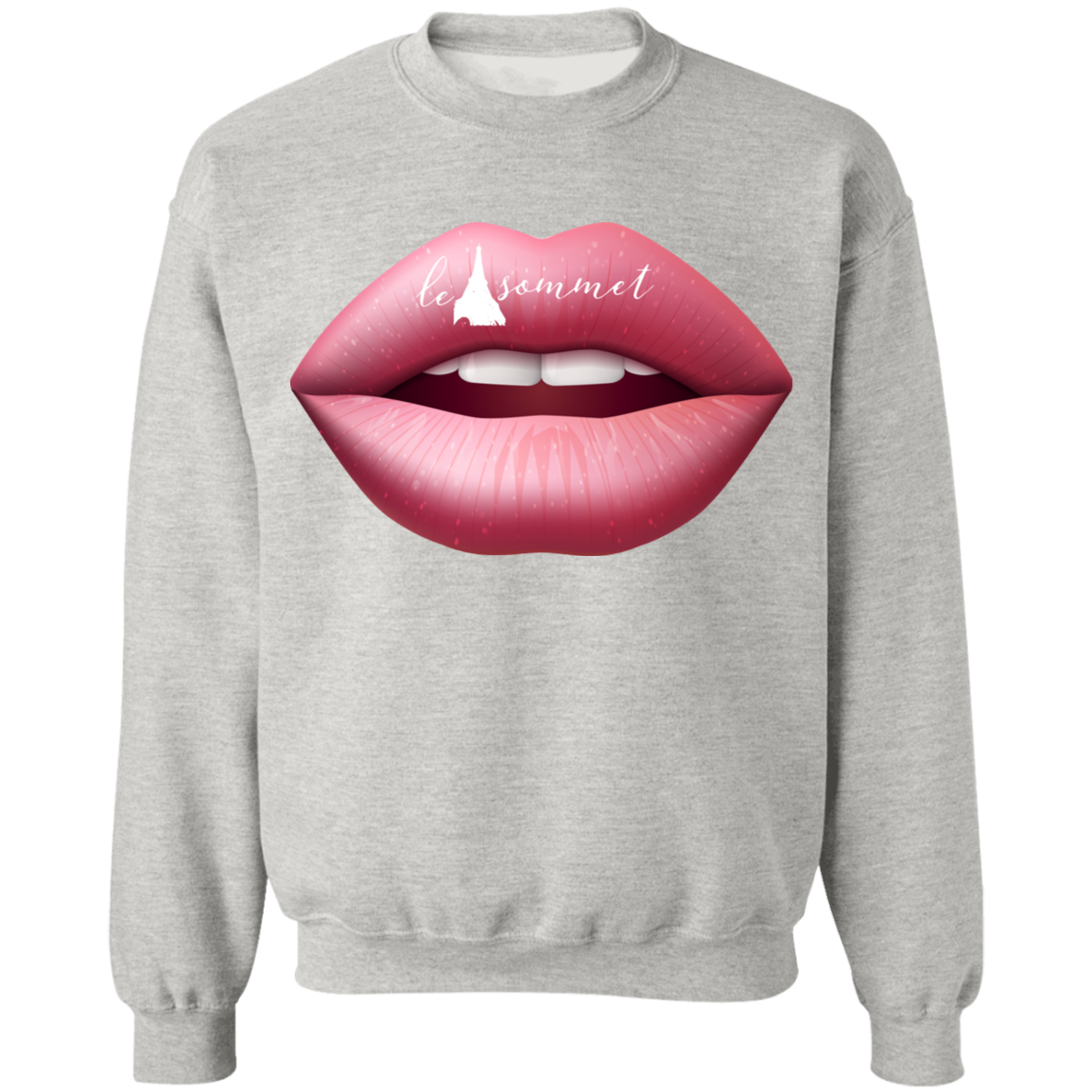 Pinky Lips Crewneck Pullover Sweatshirt  8 oz.