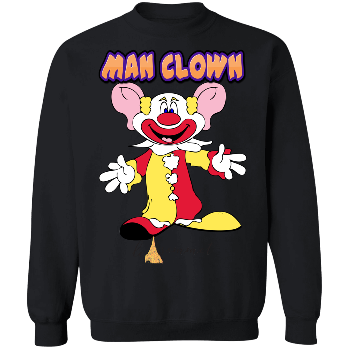 Man Clown Crewneck Pullover Sweatshirt  8 oz.