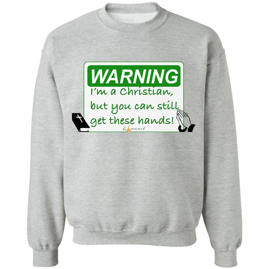 Christian Hands Crewneck Pullover Sweatshirt  8 oz.