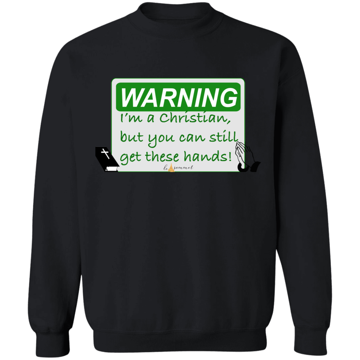 Christian Hands Crewneck Pullover Sweatshirt  8 oz.