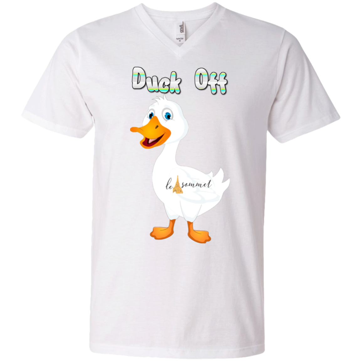 Duck Off Printed V-Neck T-Shirt