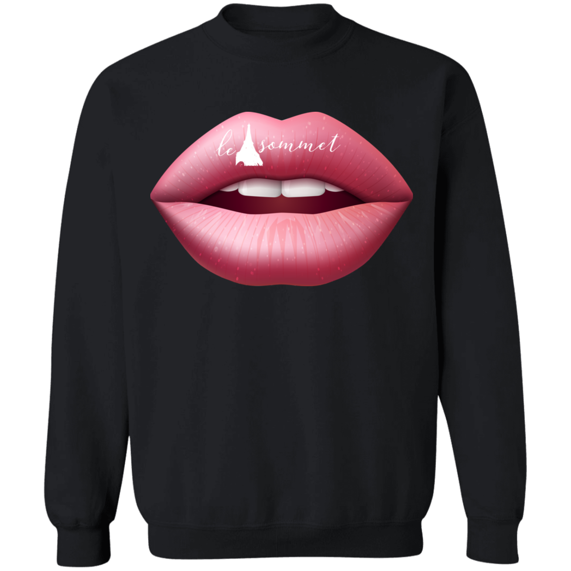 Pinky Lips Crewneck Pullover Sweatshirt  8 oz.