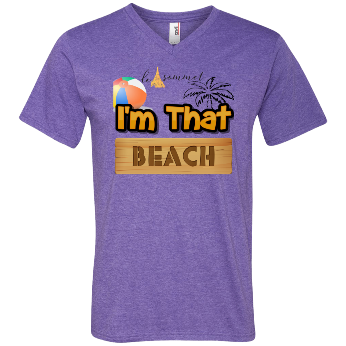 I'm that Beach Printed V-Neck T-Shirt