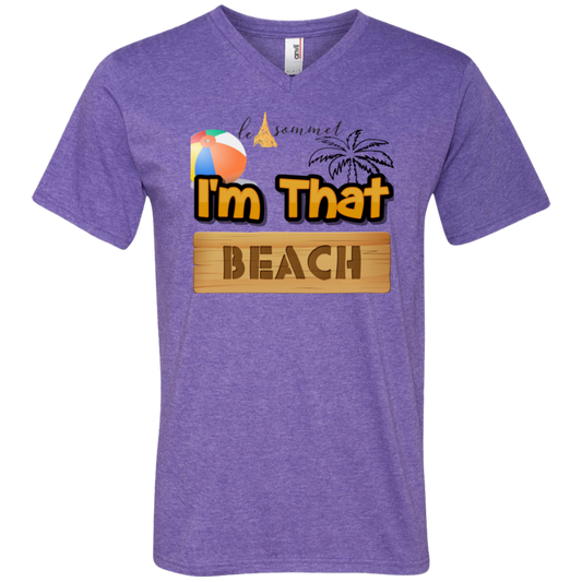 I'm that Beach Printed V-Neck T-Shirt