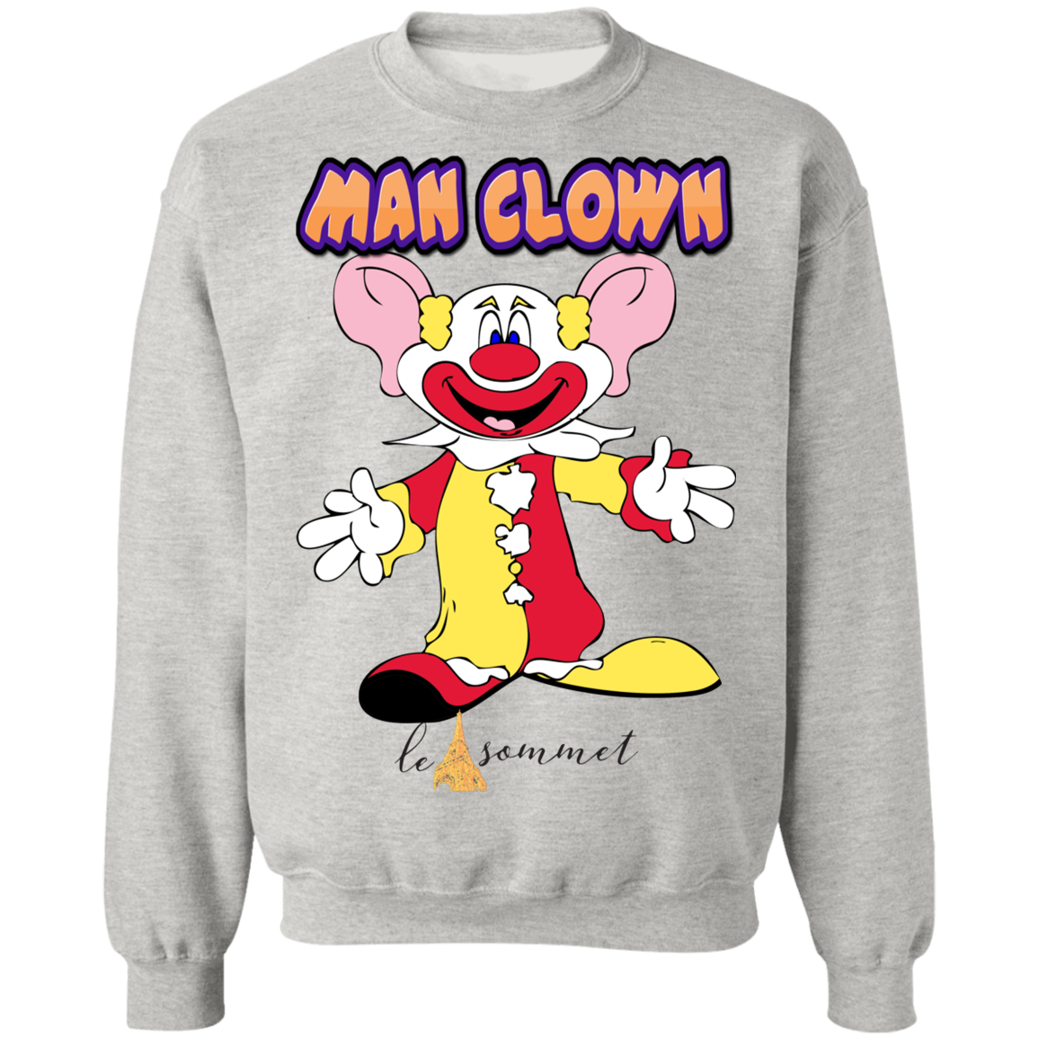 Man Clown Crewneck Pullover Sweatshirt  8 oz.