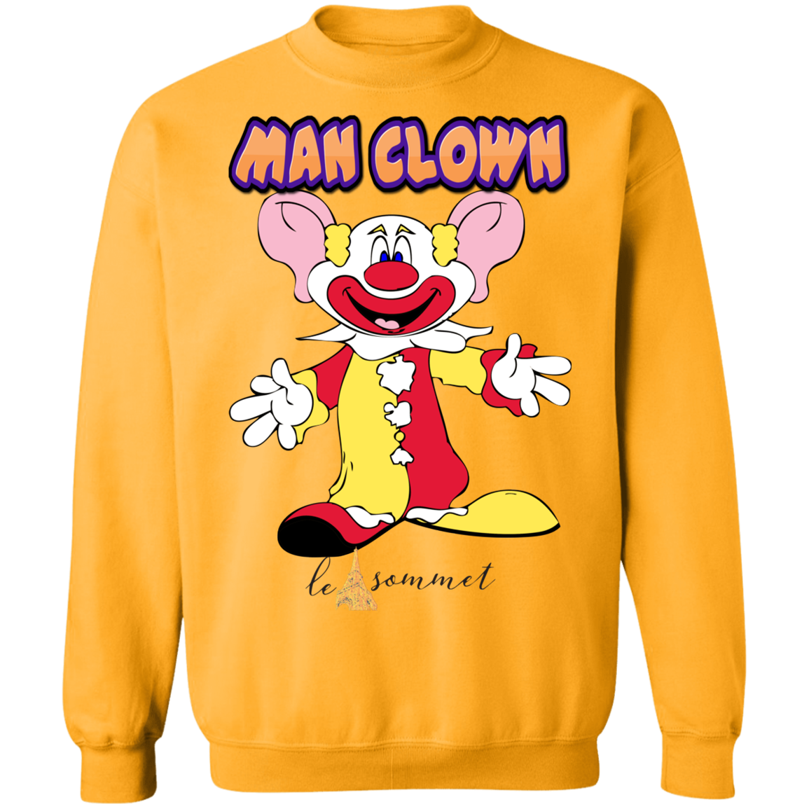 Man Clown Crewneck Pullover Sweatshirt  8 oz.