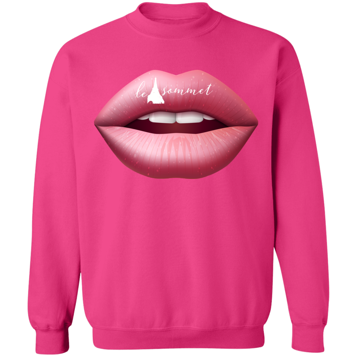 Pinky Lips Crewneck Pullover Sweatshirt  8 oz.