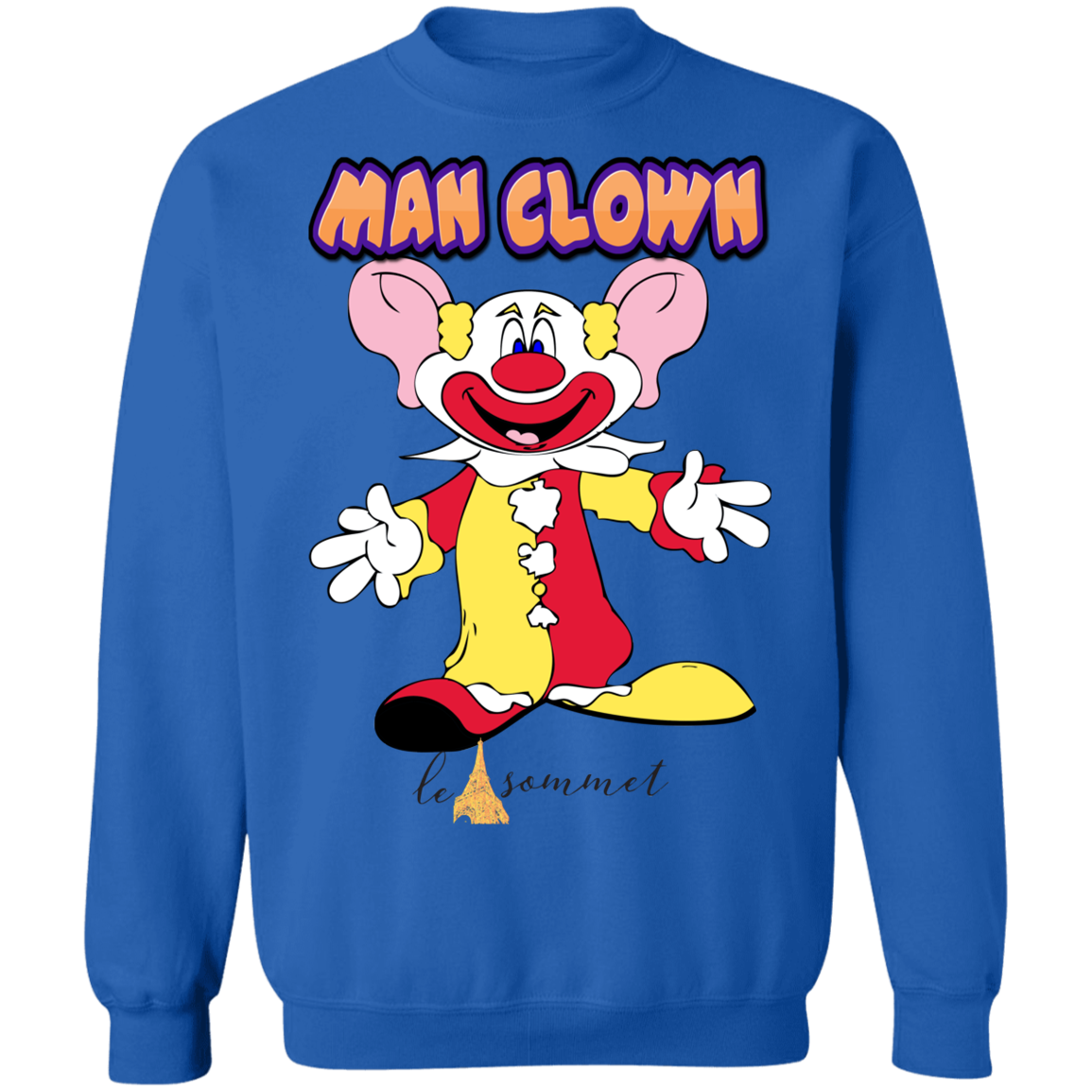 Man Clown Crewneck Pullover Sweatshirt  8 oz.