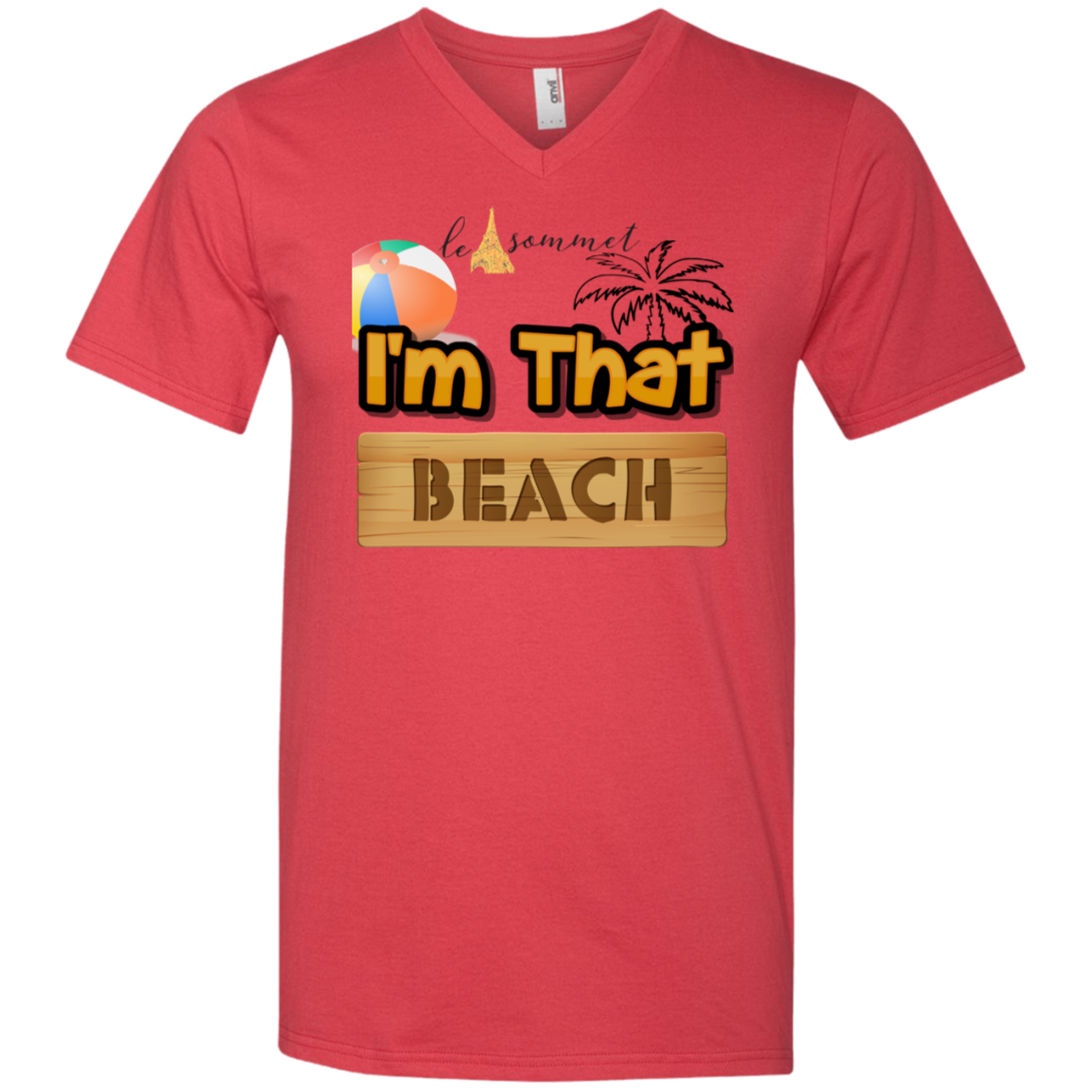 I'm that Beach Printed V-Neck T-Shirt