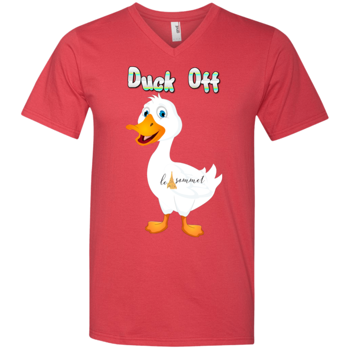 Duck Off Printed V-Neck T-Shirt