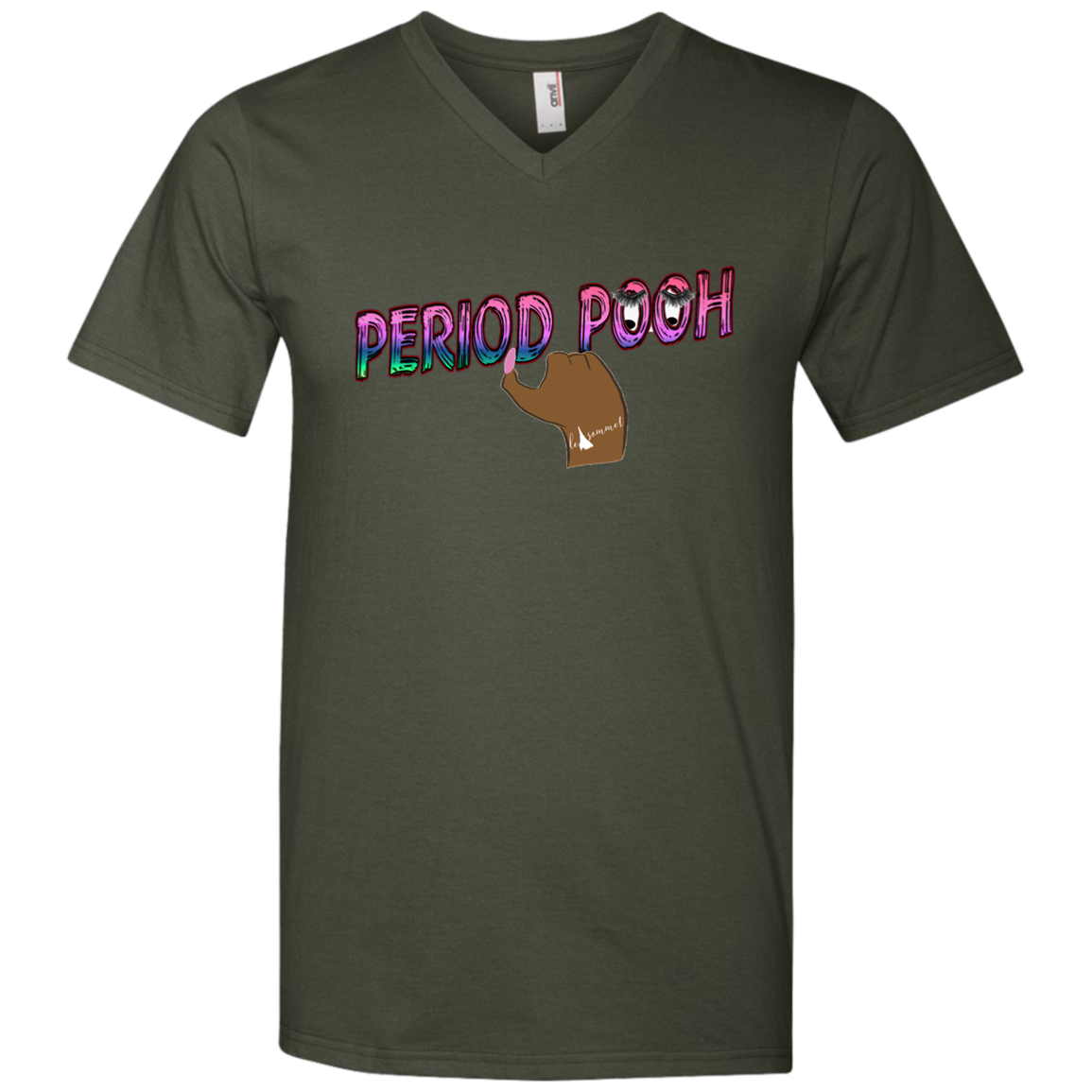 Period Pooh Printed V-Neck T-Shirt