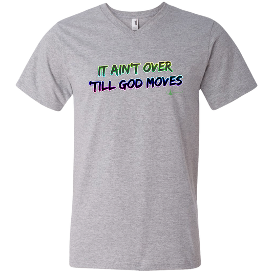 It Ain't Over 'Till God Moves Printed V-Neck T-Shirt