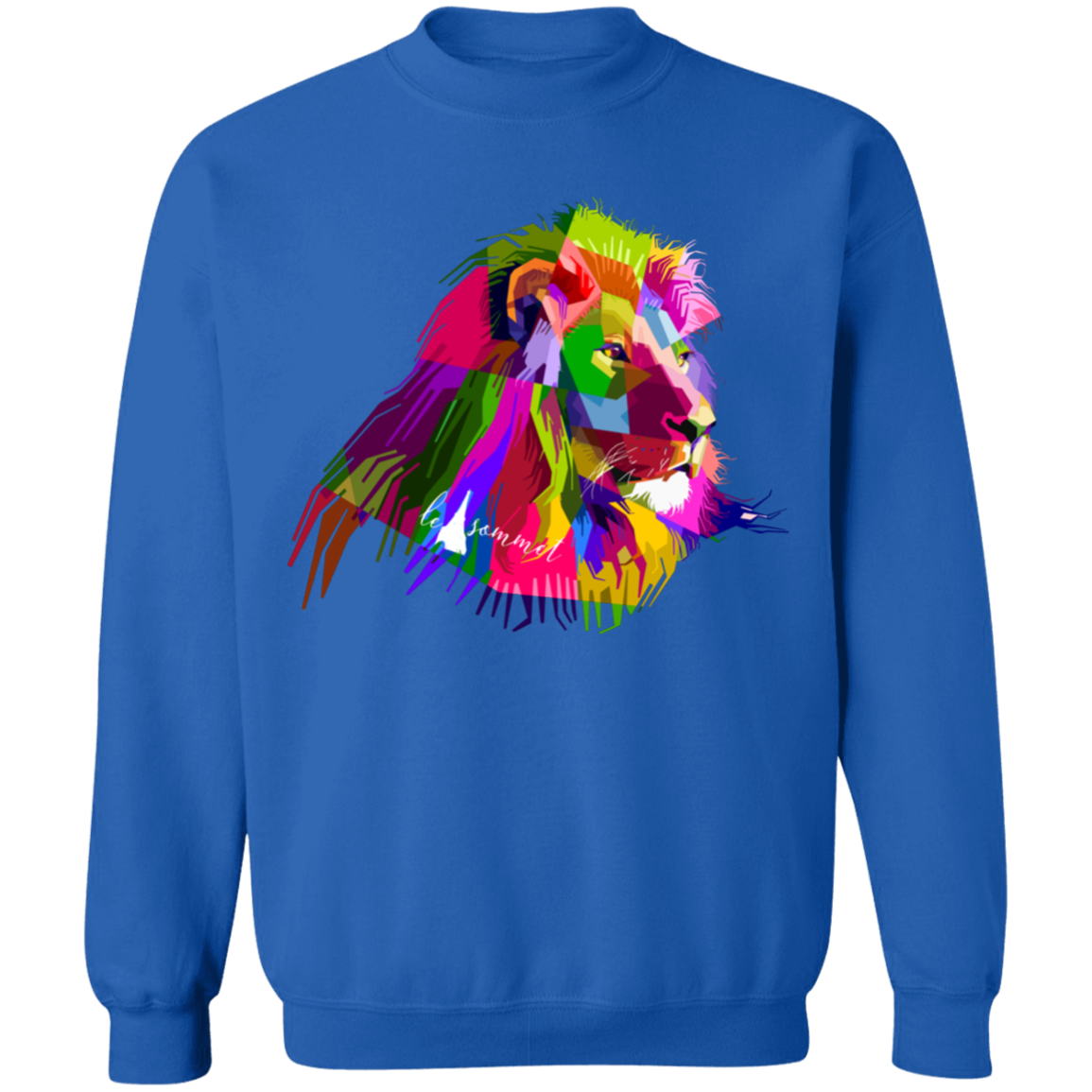 Prismatic Lion Crewneck Pullover Sweatshirt  8 oz.