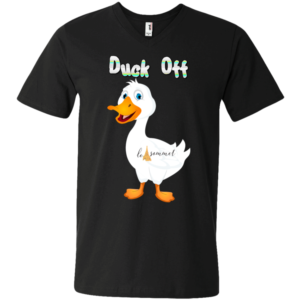 Duck Off Printed V-Neck T-Shirt