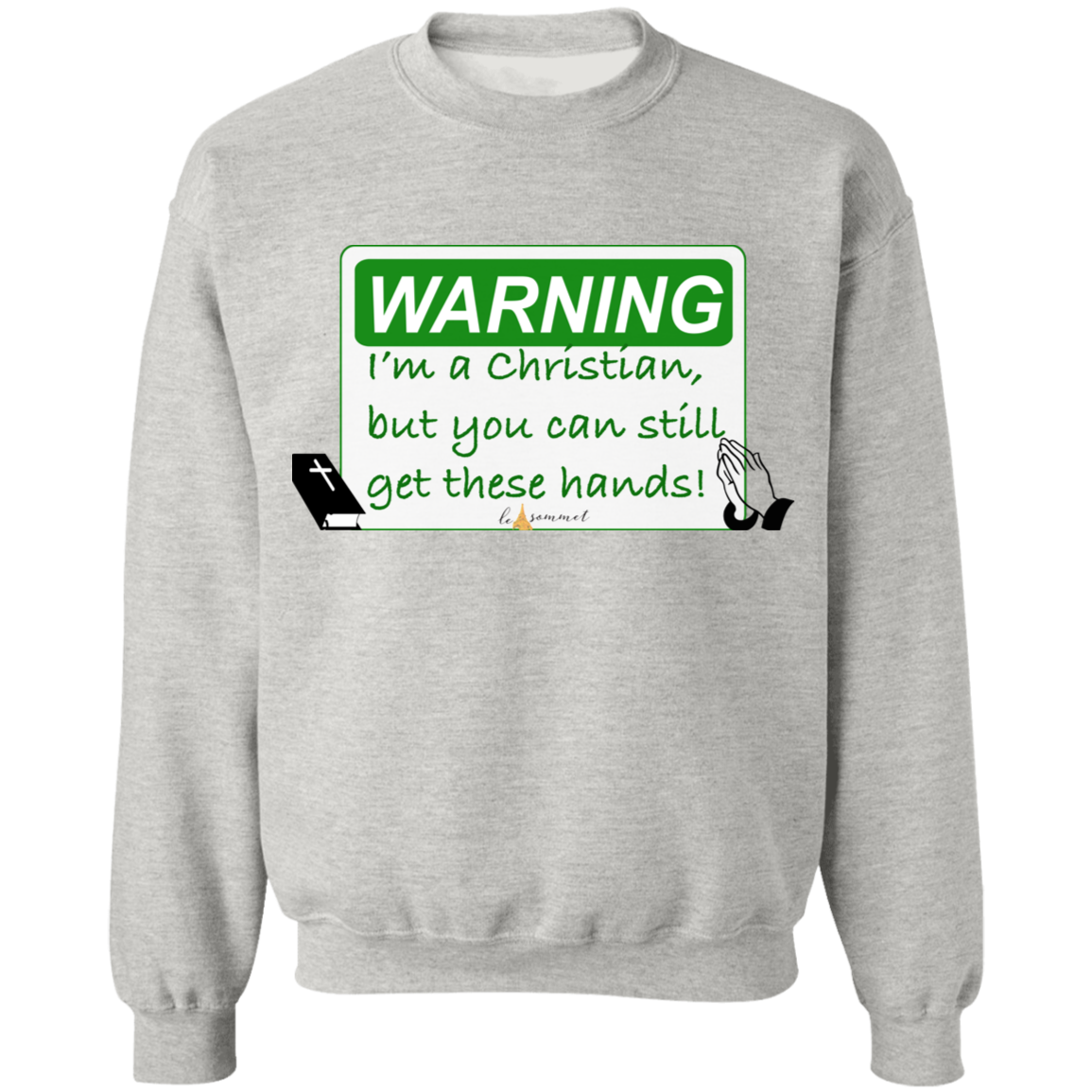 Christian Hands Crewneck Pullover Sweatshirt  8 oz.