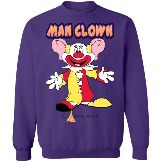 Man Clown Crewneck Pullover Sweatshirt  8 oz.