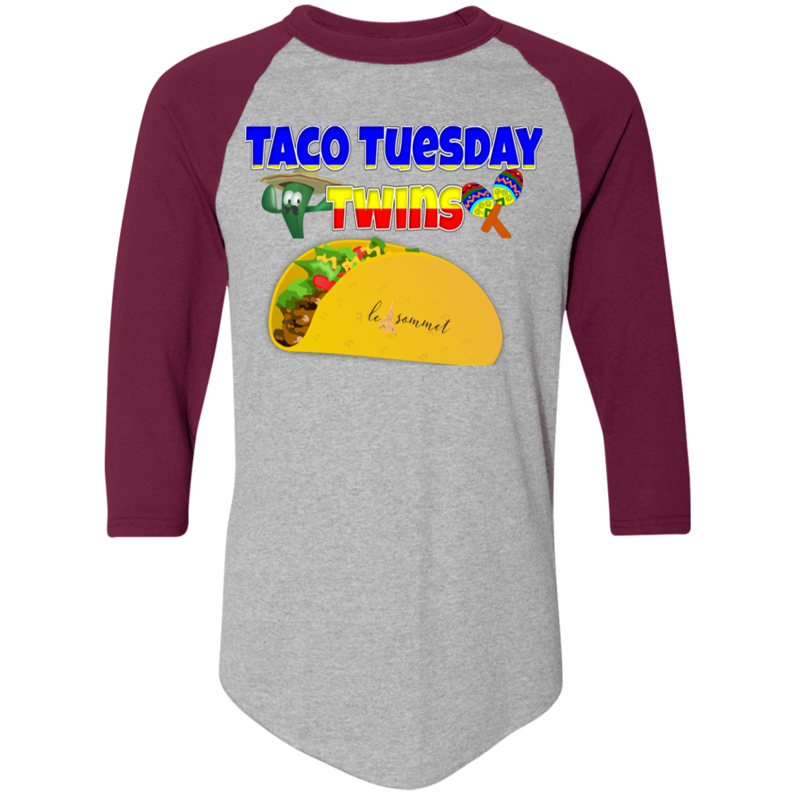 Taco Tuesday Twins Colorblock Raglan Jersey