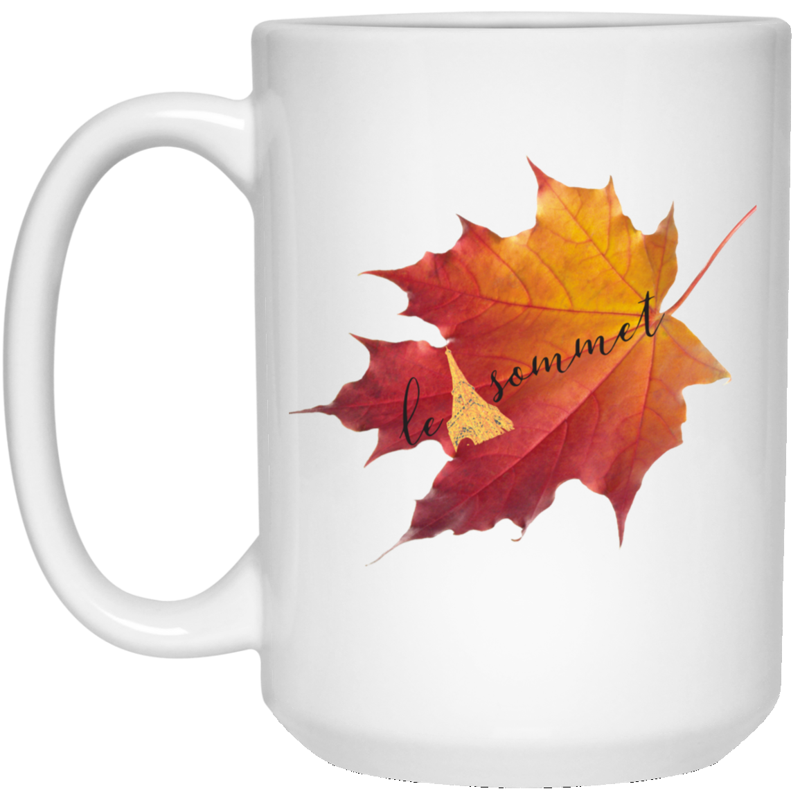 Autumn Logo Leaf 15 oz. White Mug