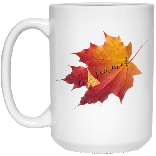 Autumn Logo Leaf 15 oz. White Mug