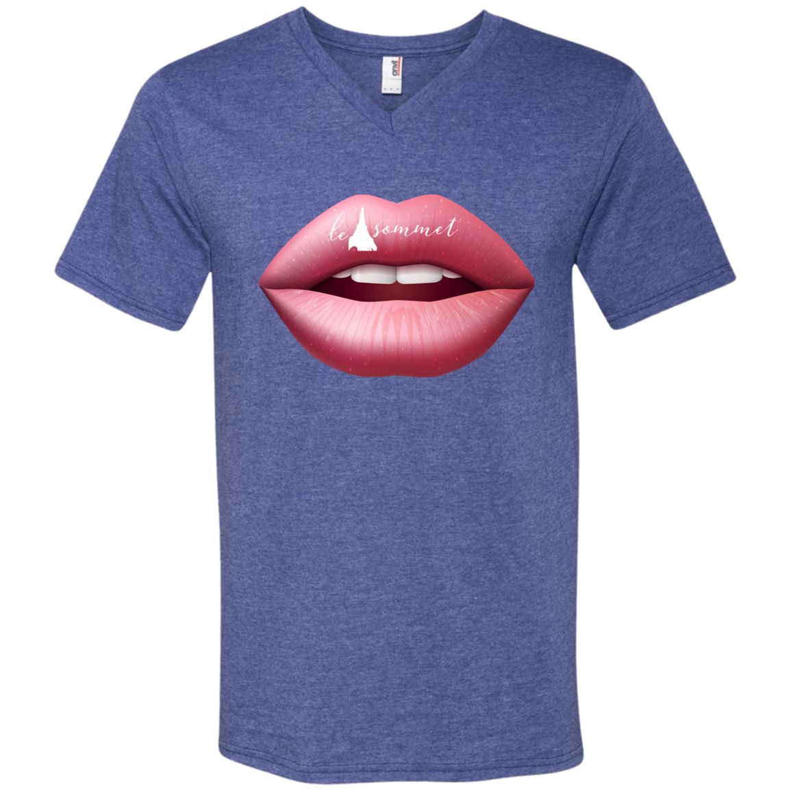 Pinky Lips Printed V-Neck T-Shirt