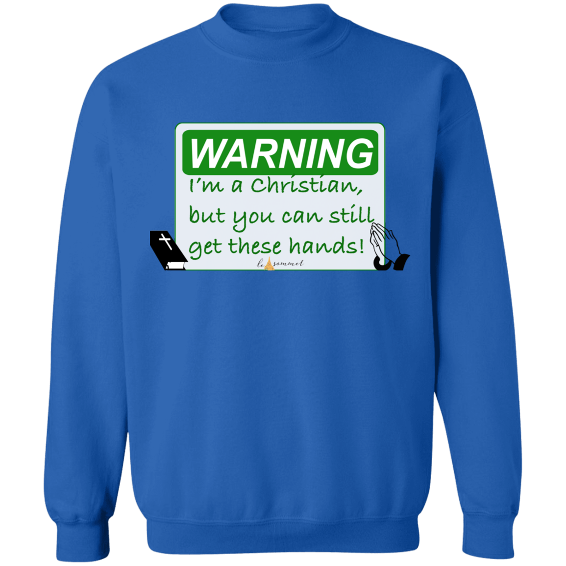 Christian Hands Crewneck Pullover Sweatshirt  8 oz.