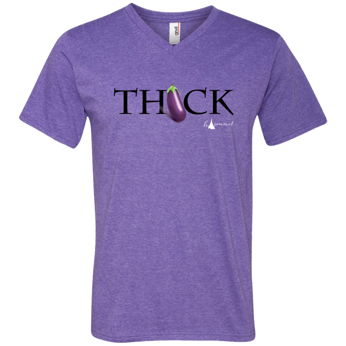 Thick Printed V-Neck T-Shirt