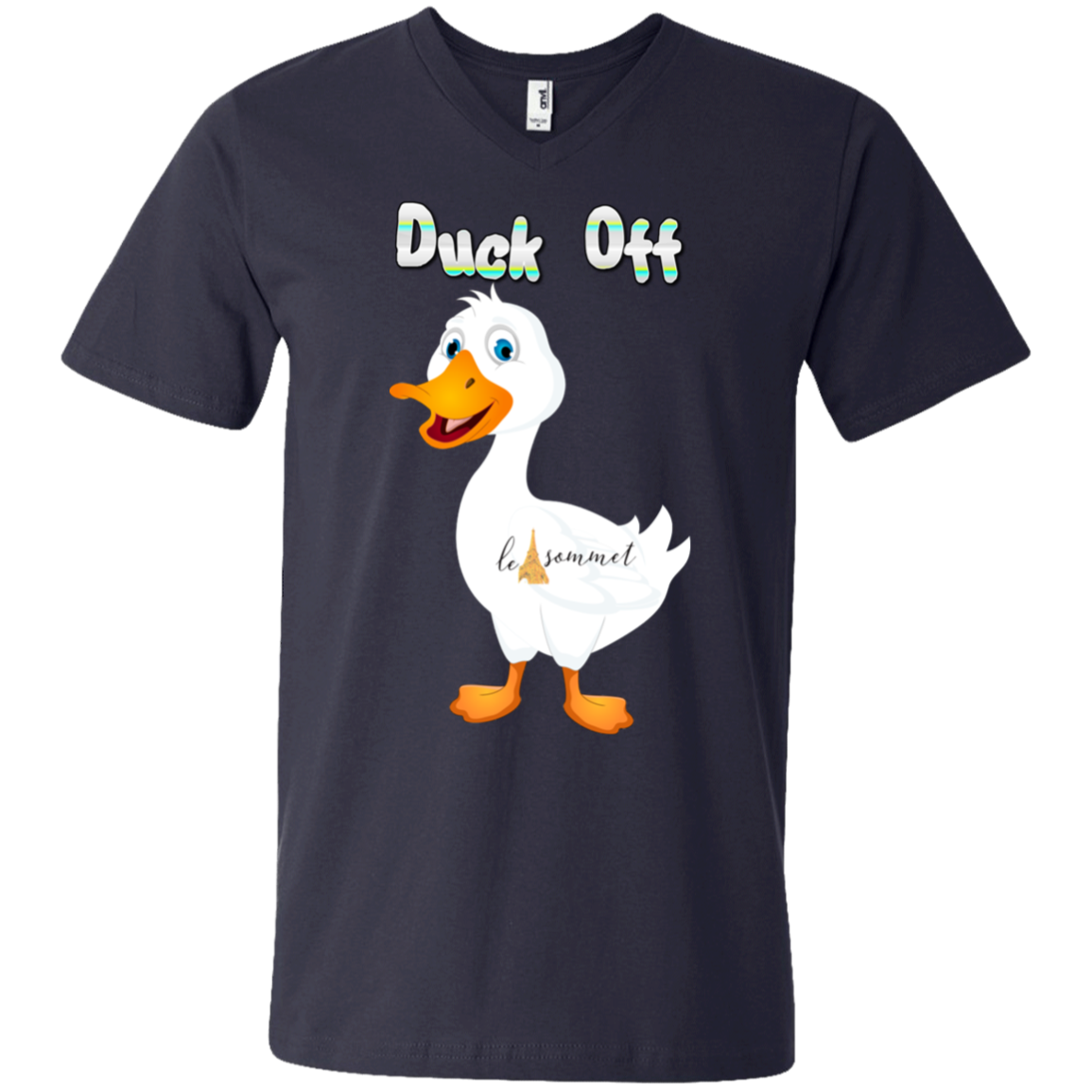 Duck Off Printed V-Neck T-Shirt