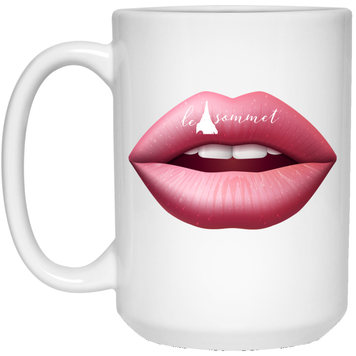 Pinky Lips 15 oz. White Mug