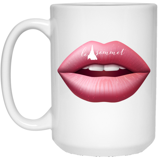 Pinky Lips 15 oz. White Mug