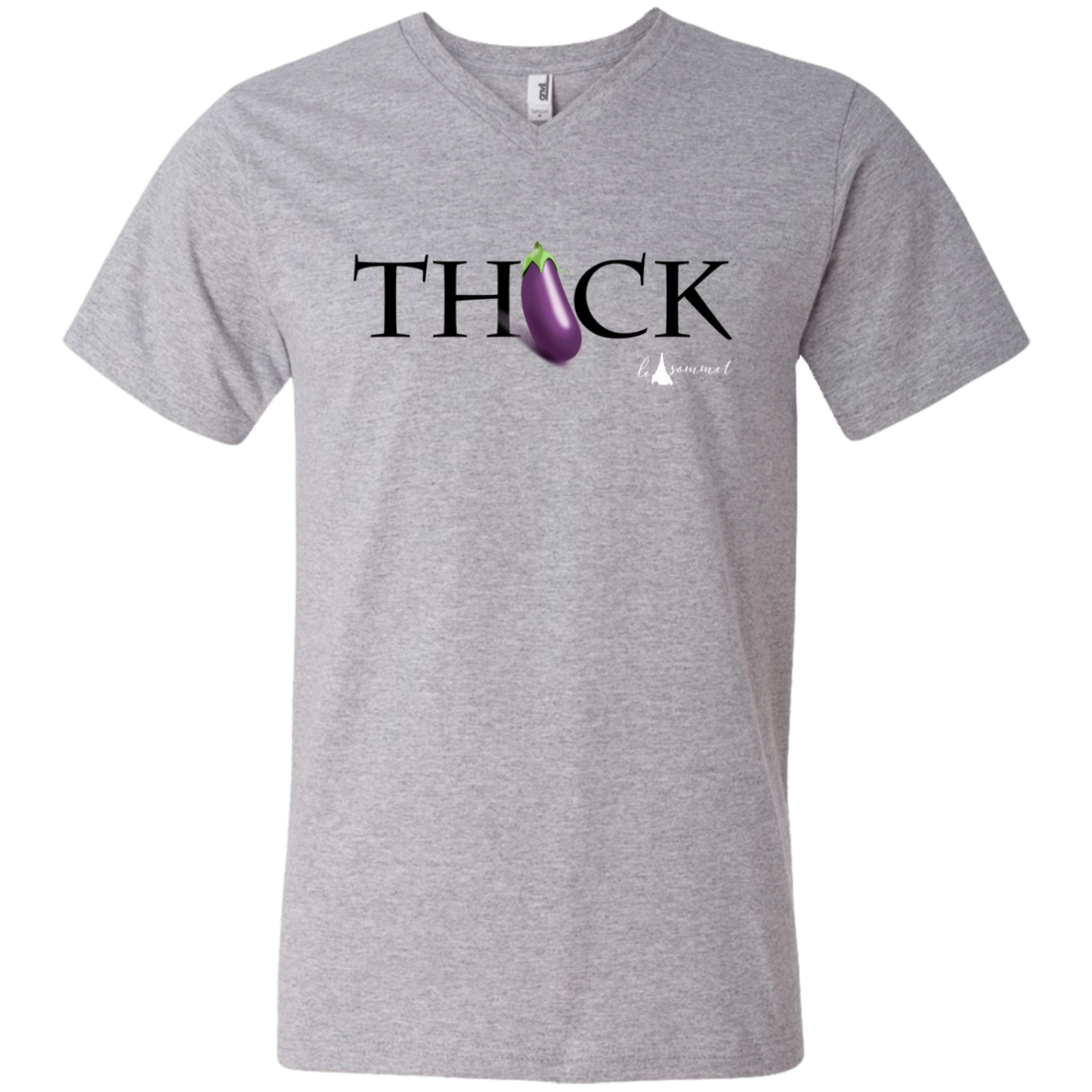 Thick Printed V-Neck T-Shirt