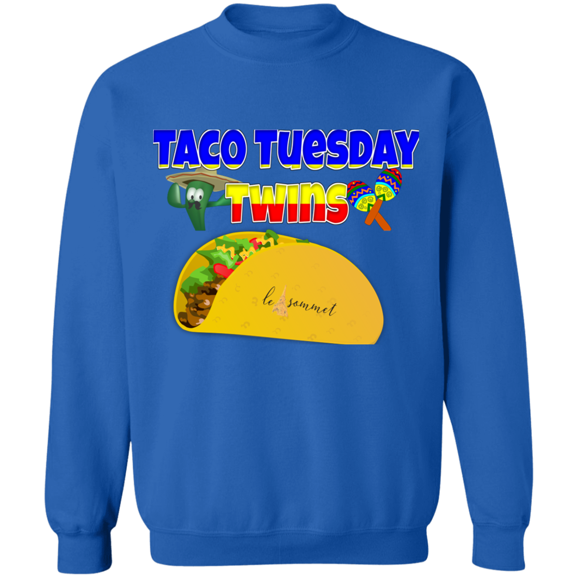 Taco Tuesday Twins Crewneck Pullover Sweatshirt  8 oz.