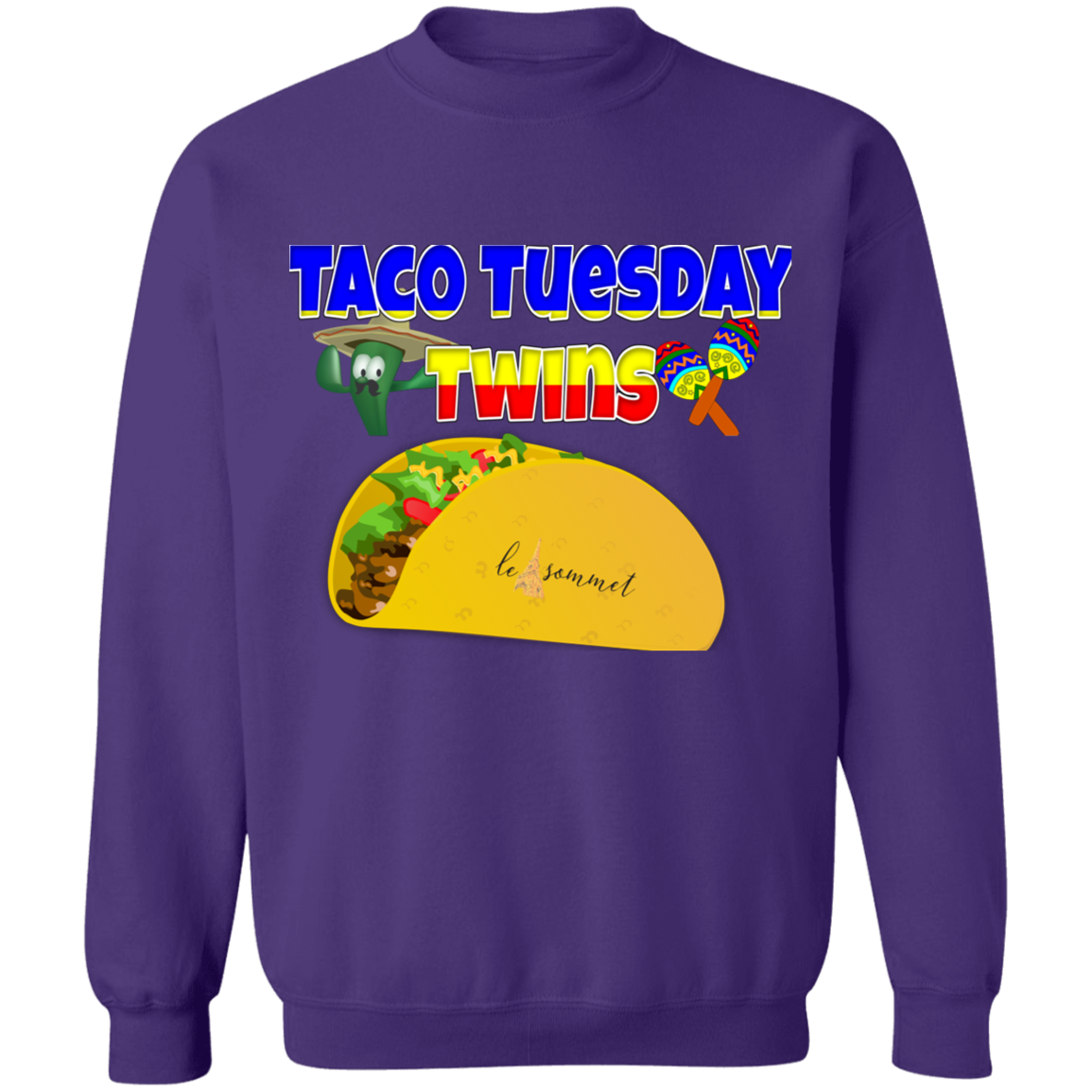 Taco Tuesday Twins Crewneck Pullover Sweatshirt  8 oz.