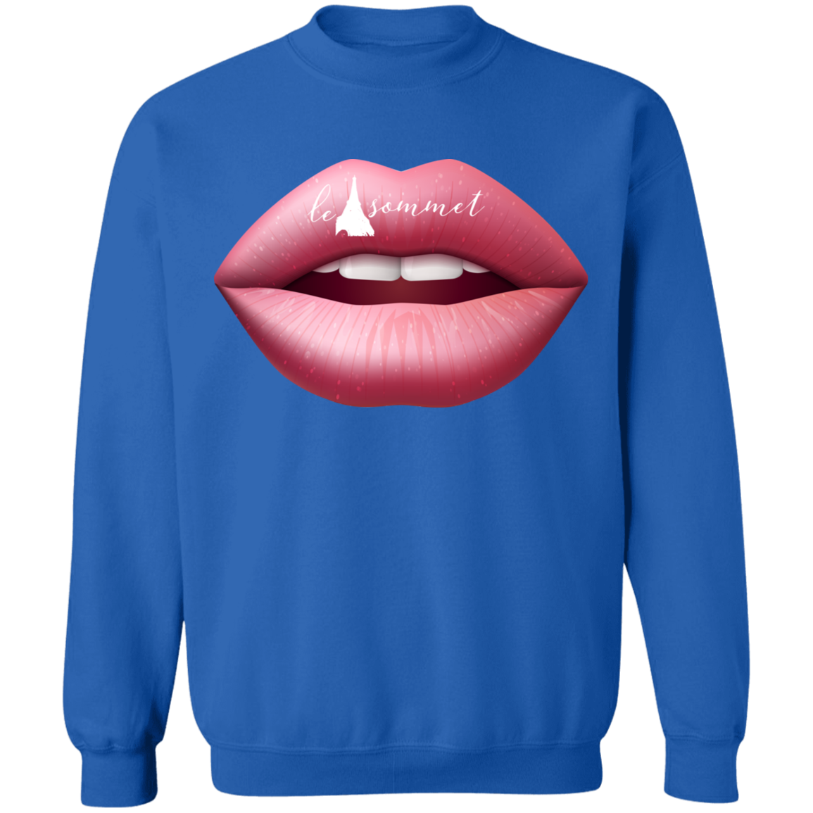 Pinky Lips Crewneck Pullover Sweatshirt  8 oz.