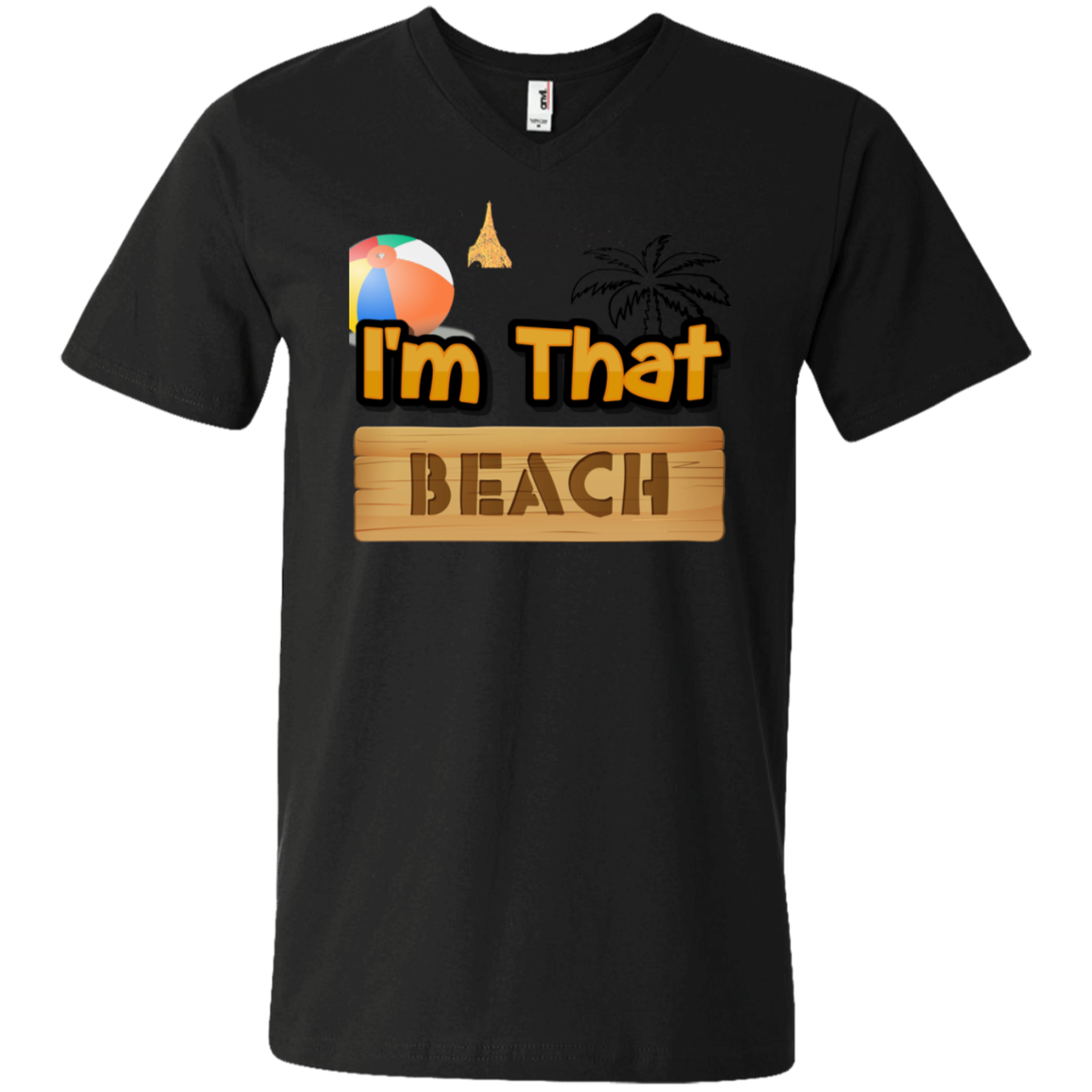 I'm that Beach Printed V-Neck T-Shirt