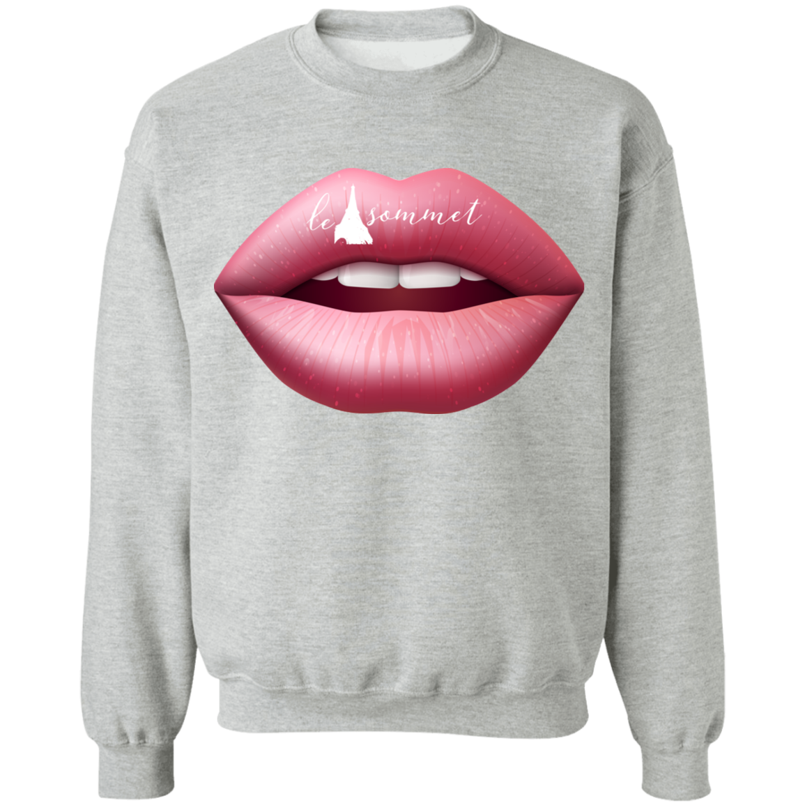 Pinky Lips Crewneck Pullover Sweatshirt  8 oz.