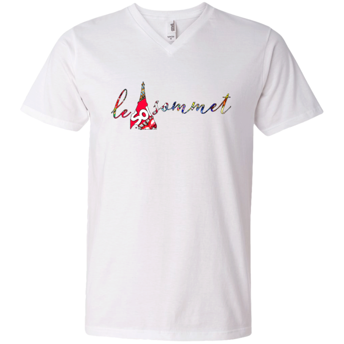 LS Graffiti Logo Printed V-Neck T-Shirt