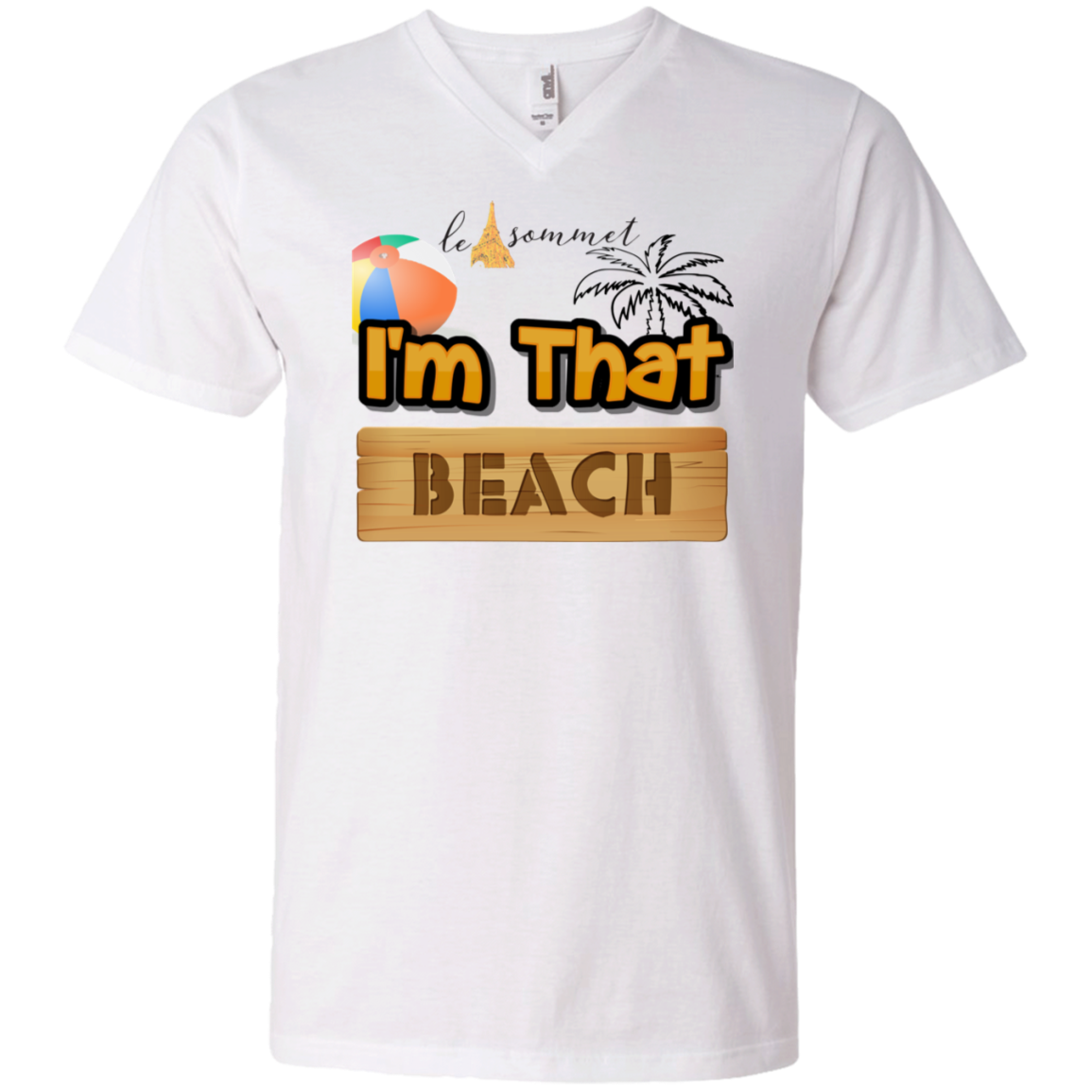 I'm that Beach Printed V-Neck T-Shirt