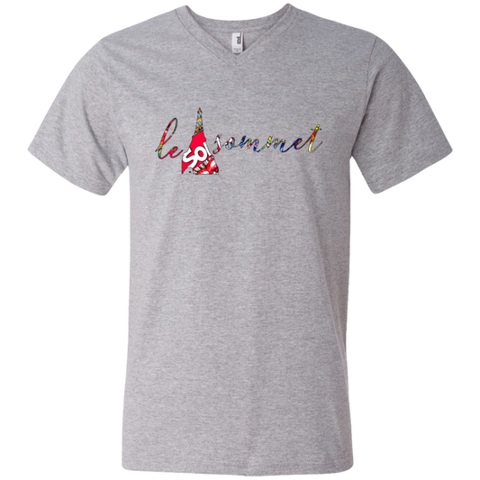 LS Graffiti Logo Printed V-Neck T-Shirt