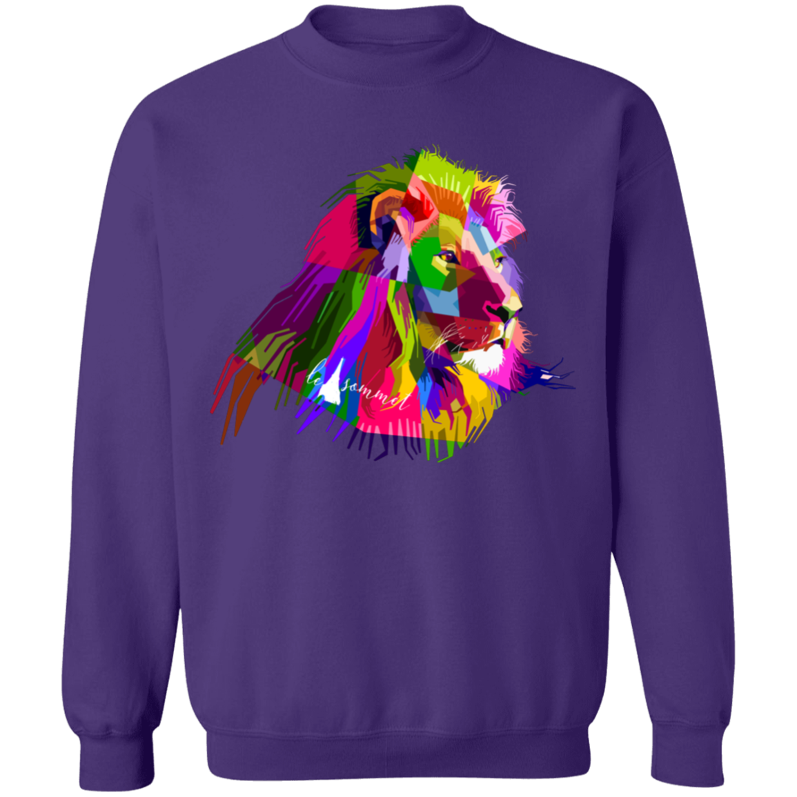 Prismatic Lion Crewneck Pullover Sweatshirt  8 oz.