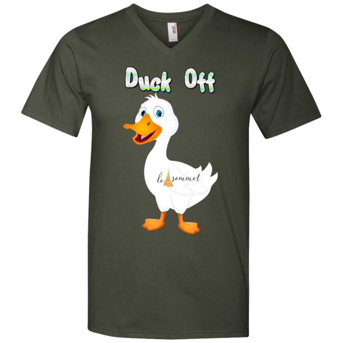 Duck Off Printed V-Neck T-Shirt