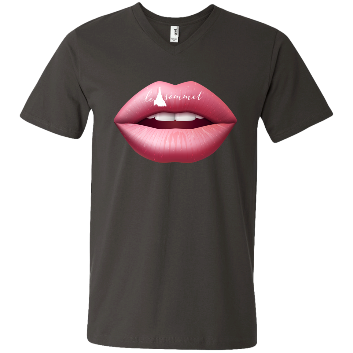 Pinky Lips Printed V-Neck T-Shirt