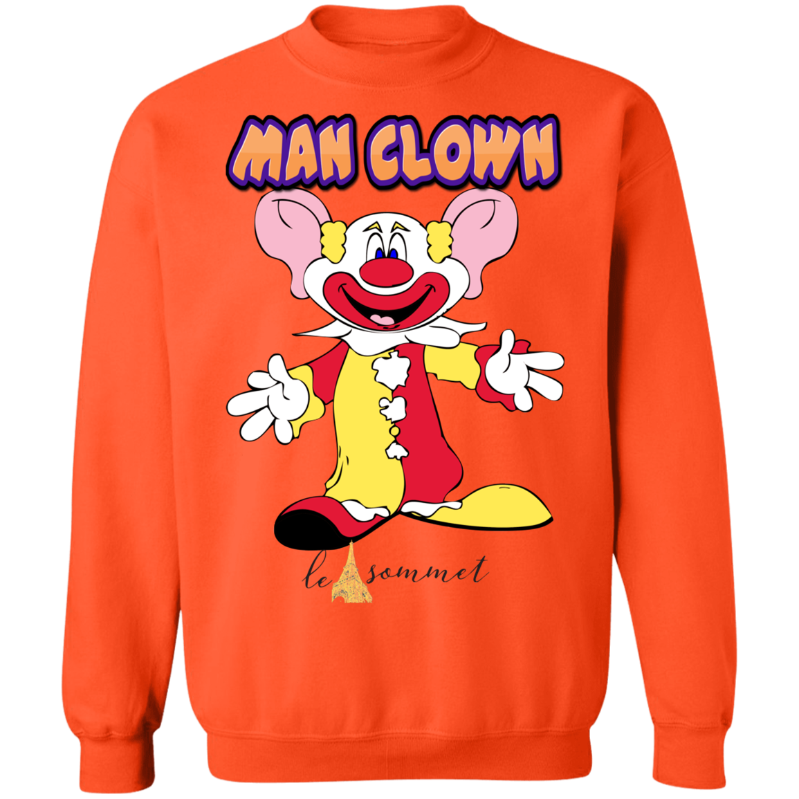 Man Clown Crewneck Pullover Sweatshirt  8 oz.