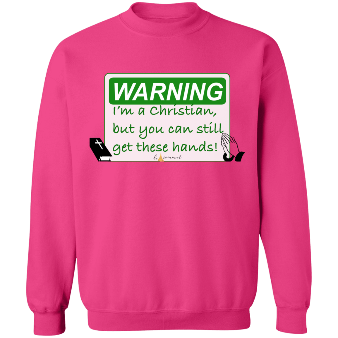 Christian Hands Crewneck Pullover Sweatshirt  8 oz.