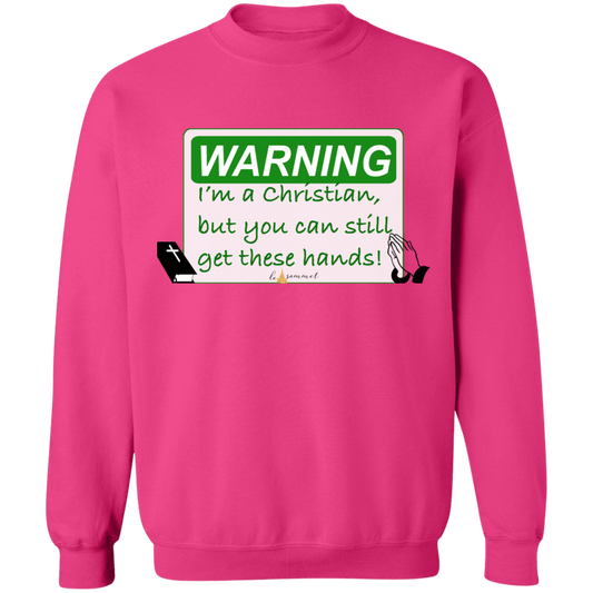 Christian Hands Crewneck Pullover Sweatshirt  8 oz.