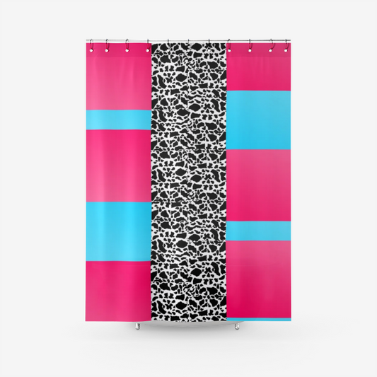 Le Sommet "Pink & Blue Colorblock" Shower Curtain