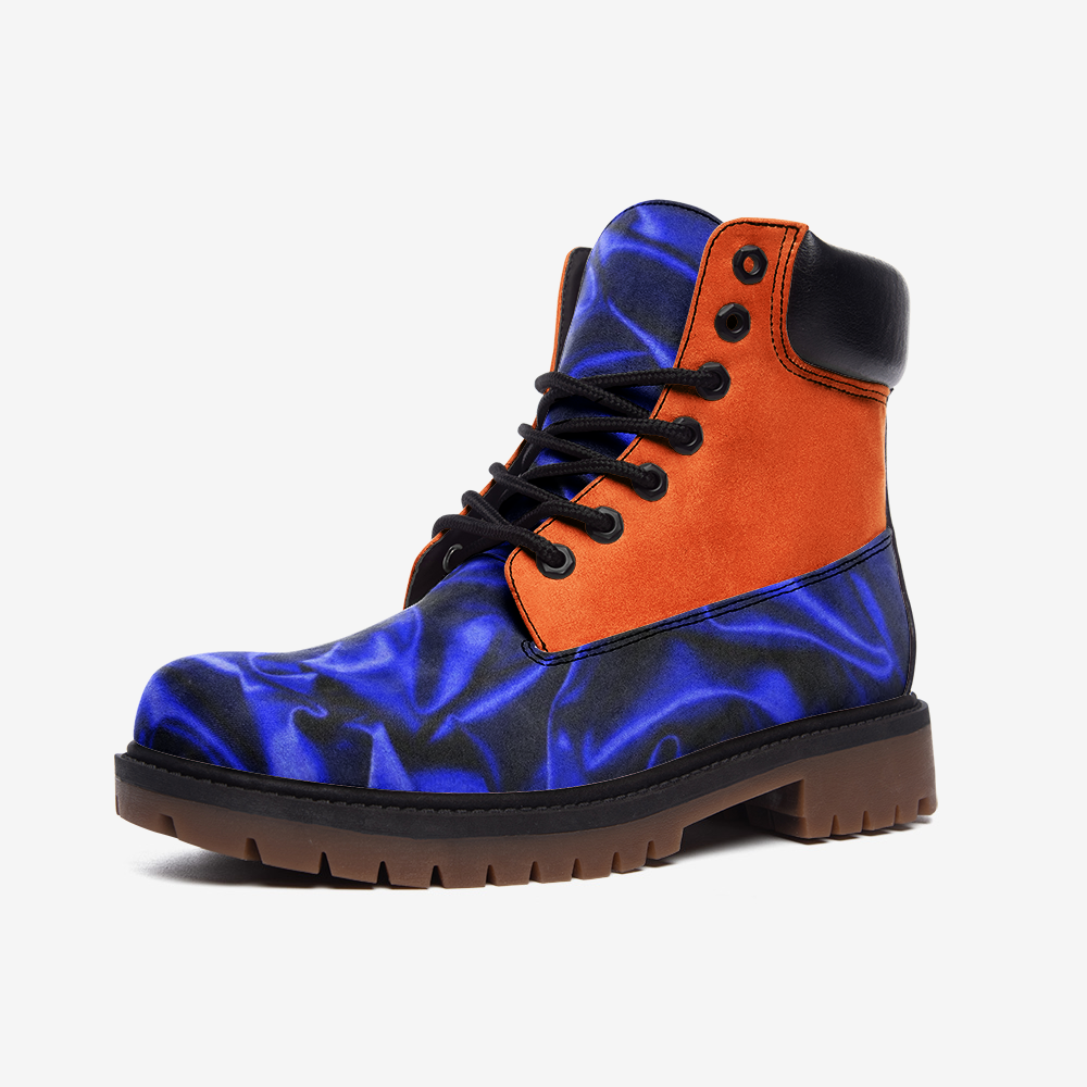 Le Sommet "D-22" Leather Boots (Blue & Orange)